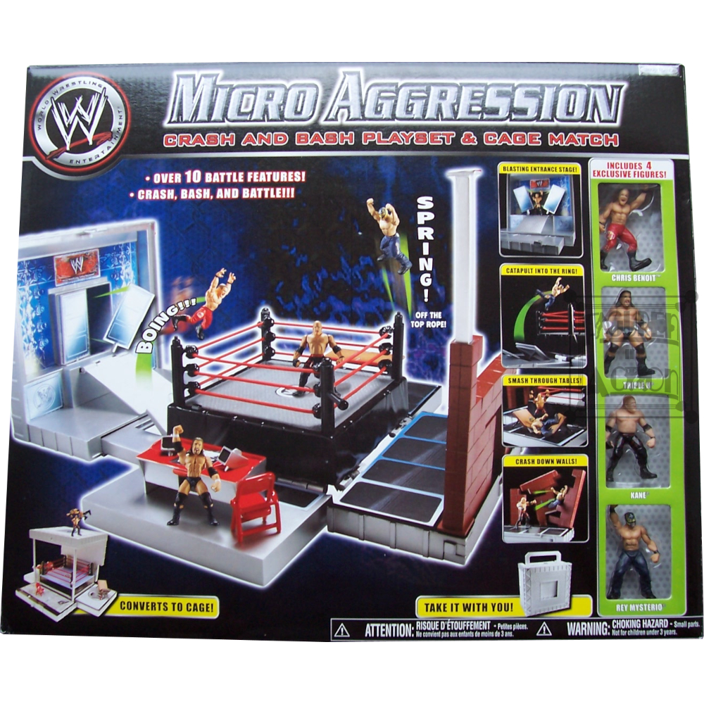 WWE Micro Aggression Crash and Bash Playset & Cage Match